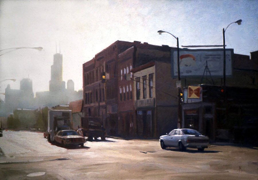On The Corner II, oil on canvas, 36 X 48 inches, copyright ©2002