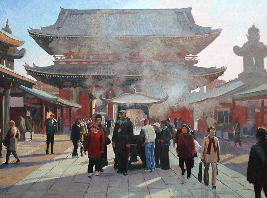 Chinatown, oil on canvas, 25 X 36 inches, copyright ©1991