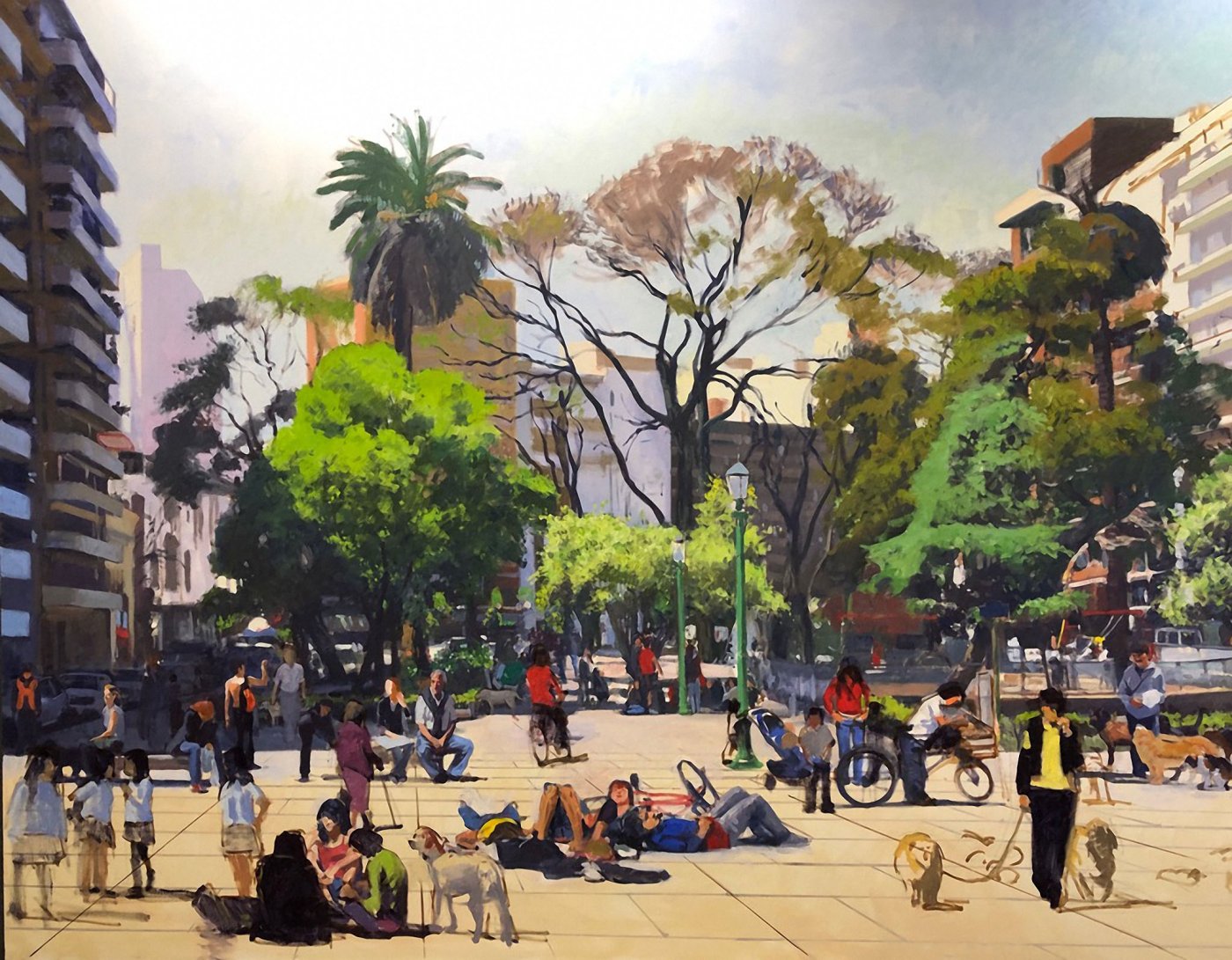 PLAZA GŰEMES, oil on canvas, 76 x 96 inches, work in progress